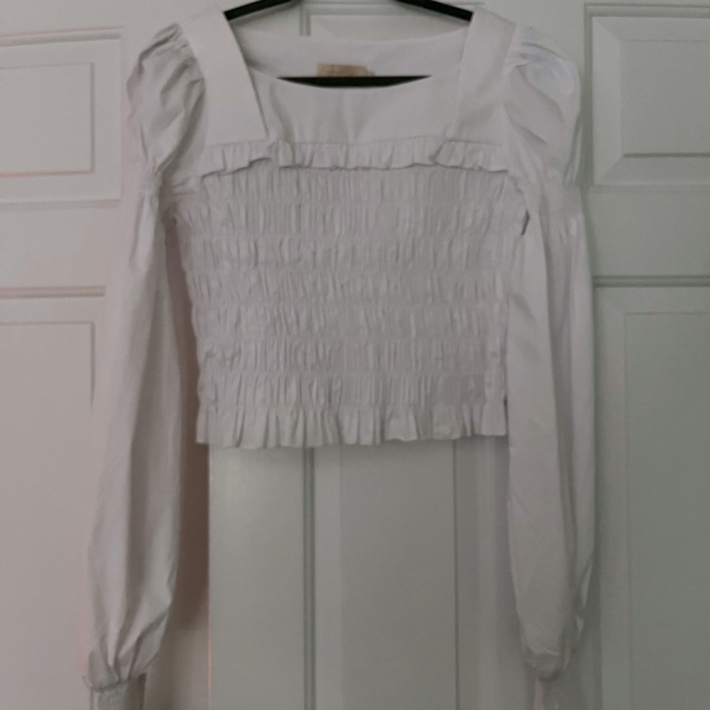 Balloon Sleeve Smocked Top